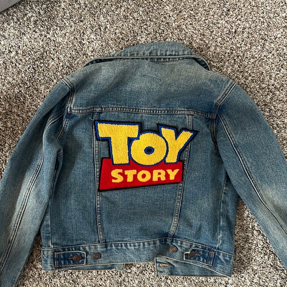 Disney Toy Story Blue Denim Jean Jacket with Yellow & Red Patch